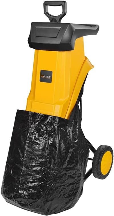 Elektrische Tuinhakselaar - Houtversnipperaar Mulcher - Tuinafval Verwerken - 40 mm Snijcapaciteit - 50 Liter Bak - Oranje Zwart
