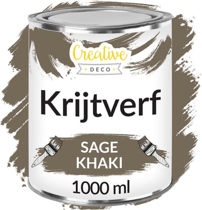 Creative Deco 1000 ml Salie Khaki Krijt-Verf | Mat en Wasbaar | Perfect voor Renovatie, Decoratie en Decoupage van Meubels | Egen en Gradient Effect Mogelijk