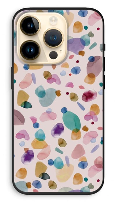 Case Company® - Hoesje geschikt voor iPhone 14 Pro hoesje - Terrazzo Memphis - Biologisch Afbreekbaar Telefoonhoesje - Bescherming alle Kanten en Schermrand