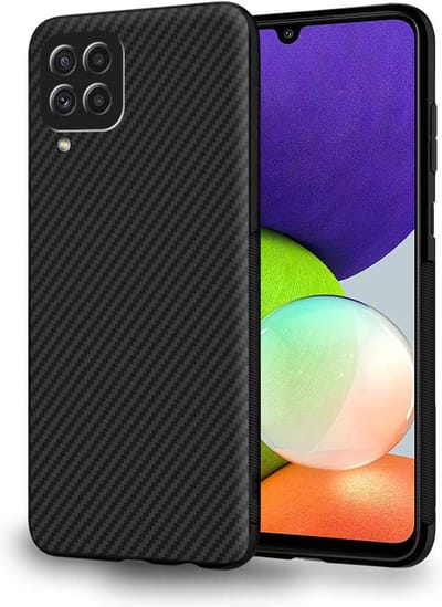 ebestStar - Hoes geschikt voor Samsung Galaxy A22, Hoogwaardig Zacht TPU Bescherming, Koolstof Design Hoesje, Zwart