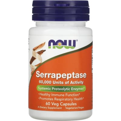 Now Foods Serrapeptase (60 vcaps) Unflavoured - Vitaminen, mineralen & gezondheid - Enzymen