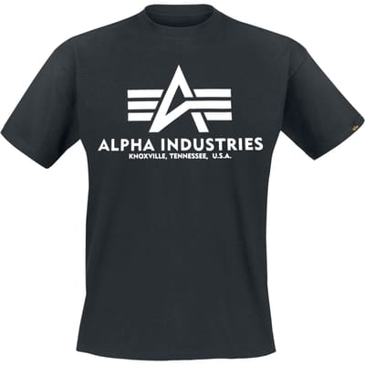 Alpha Industries T-shirt - Basic T - M tot 3XL - voor Mannen - zwart