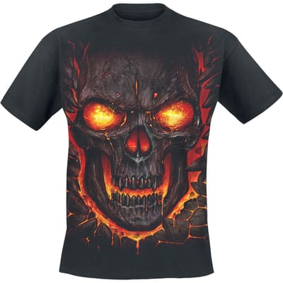 Spiral - Gothic T-shirt - Skull Lava - S tot XXL - voor Mannen - zwart