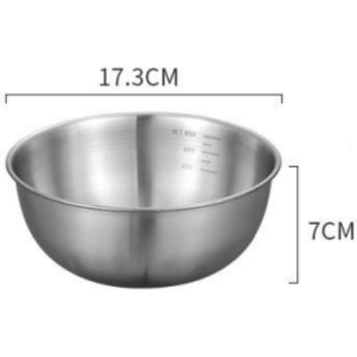 1-3 Roestvrijstalen Kom Set met Weegschaal voor Koken Bakken Voedselopslag Grote Capaciteit Mengkommen voor Essentiële Huiskitchen gray