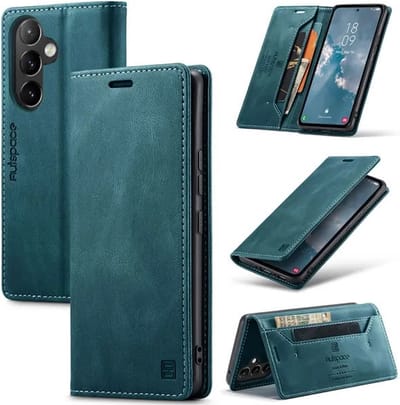 Luxe Flip Case met RFID Bescherming Kaarthouder en Magneetsluiting voor Galaxy A54 (5G) _ Blauw