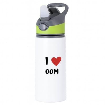 Hacebo® - I love oom waterfles met rietje groen - Oom - de liefste oom - verjaardag - cadeautje voor oom - oom artikelen - kado - geschenk - water fles - 650ML
