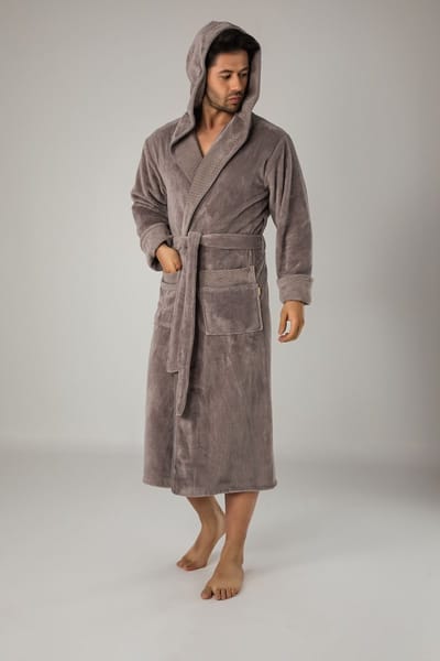 Heren Bamboe Katoen Badjas Olivier / Beige / maat M