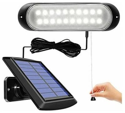 GELLDG Buitenlamp op zonne-energie - Hangende pendellamp op zonne-energie - 20 LED-lampjes met snoerbediening - Geschikt voor tuinen, paden, terrassen, gazons, kippenhokken, enz.