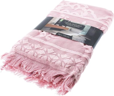 Luxe Jacquard Hamamdoek - Fouta - - Hammamdoek - 100% Katoen - 90 x 170 cm - Oud Roze
