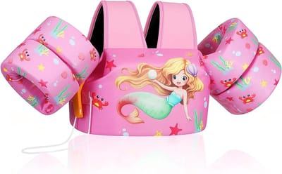 Zwemvest Kinderen - Zwemhulp Armbanden - Veilig Zwemmen Leren - Verstelbare Banden - 22-66 LBS - Roze Zeemeermin