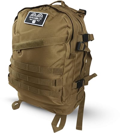 RAMBUX® Tactical Backpack 40L - Militaire Rugzak - Wandelrugzak - MOLLE Rugzak - Laptopvak 15,6 Inch - 600D Oxford - Kaki