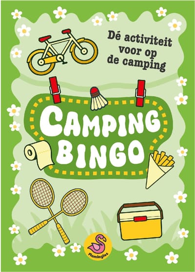Flamingles Camping Bingo - Spelletje voor Volwassenen – Grappig Kaartspel – Zomeractiviteit – Cadeau voor Vrienden / Vakantie / Camping