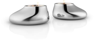 Eva Solo theelichthouder set van 2 Mellow, houder, theelicht, roestvrij staal, staal, 4 cm, 567303