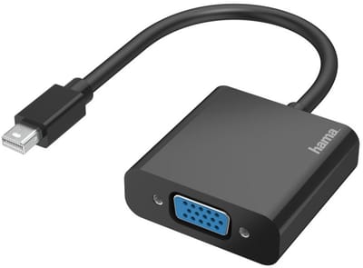Hama 00200333 Mini-displayport / VGA Adapter [1x Britse stekker - 1x Mini-DisplayPort stekker] Zwart