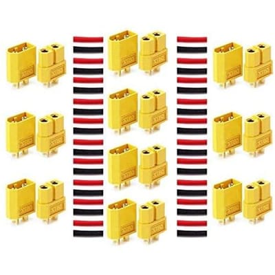 XT60 Connectoren 10 Paren Mannelijk-Vrouwelijk – Hoge Kwaliteit – Voor RC LiPo Batterij – Duurzaam Geel Plastic