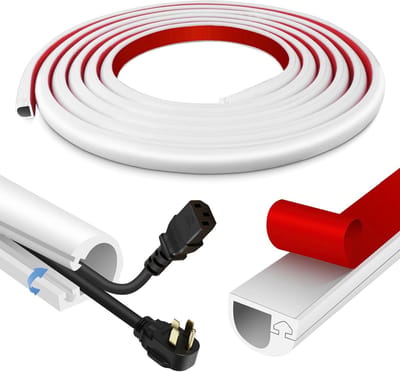 Zelfklevende Siliconen Kabelgoot - Flexibele Kabelbescherming voor Wand en Vloer (Wit, 14mm × 10mm × 6m) - Kabelmanagement, Elektrische Kabels, Organisatie