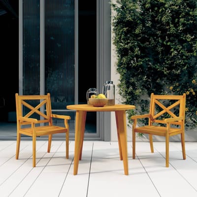 vidaXL - 3-delige - Tuinset - massief - acaciahout