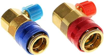Dailygoods Snelkoppelingen - R134a Adapter - Veilig en Betrouwbaar - Koper - Koppelingsset voor Auto - Perfect voor Vervangen - 1/4 Inch