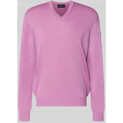 Gebreide pullover van scheerwol met V-hals
