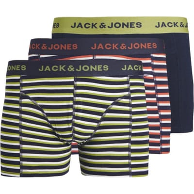 Jack & Jones Heren Boxershorts Trunks JACANDRÉ Groen/Rood/Donkerblauw 3-Pack - Maat L
