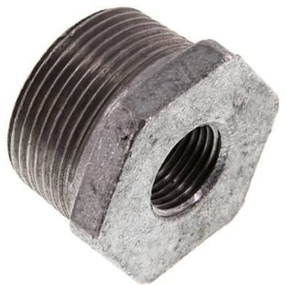 R 1 1/4'' x Rp 1/2'' M/F Verzinkt Gietijzeren Verloopring 25 Bar [2 Stuks]