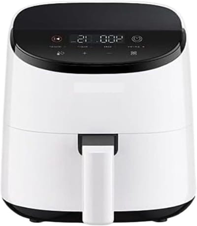 Slimme heteluchtfriteuse - Mini oven - Gezond koken - Geluidsarme werking - 4-in-1 - Wit