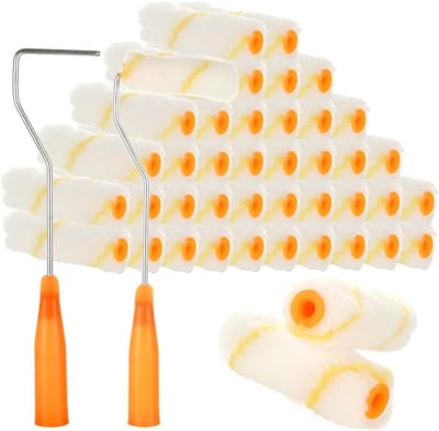Mini Verfroller met 2 Rubber Handvatten van 10 cm voor Muur- en Plafonddecoratie, Perfect voor Klussen en Schilderprojecten