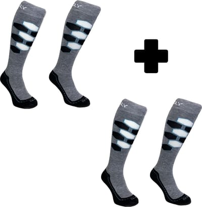 Hingly Skisokken 2-pack HexaSki Grijs - Zwart 39-42
