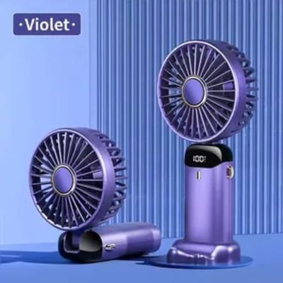 Draagbare HandVentilator handwaaier - mini ventilator - handventilator oplaadbaar - Hoofd Airco Verkoeling - Met Usb Kabel - Violet