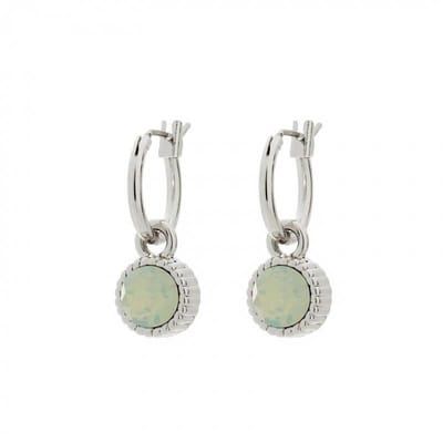 Biba Hang Oorbellen Zilver met Swarovski Steentje Chrys. Opal