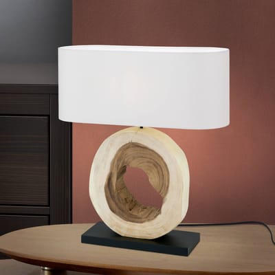 ORION Tafellamp Nathan met decoratieve houten voet