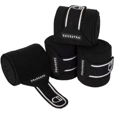 Polo bandages voor paarden met geborduurd logo Equestro (x4)