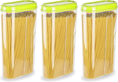 Plasticforte Voedselcontainer strooibus - 3x - groen - 2350 ml - kunststof - voorraadpotten