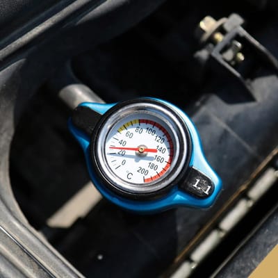 Universele Thermo-thermostaat Radiatordopdeksel met Watertemperatuurmeter Lake Blue meer blauwe kleur