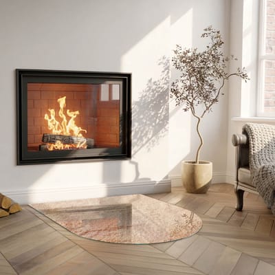 Coloray Vloerplaat Houtkachel - Plaat onder Houtkachel - 100 cm x 100 cm - Kachel Onderplaat - Beige Vloerplaat Kachel - Plaat Kachel - Onderplaat Kachel - Houtkachel Vloerplaat - Onderplaat