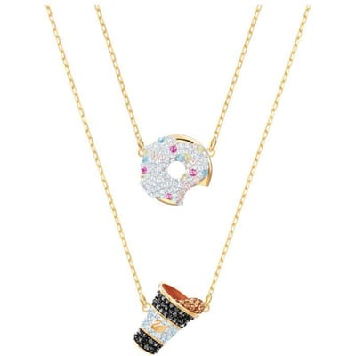 Swarovski Le Plus Joli Collier Motif Beignet Café Ensemble Colliers Femme Or 5459142 Box (Random Color) white