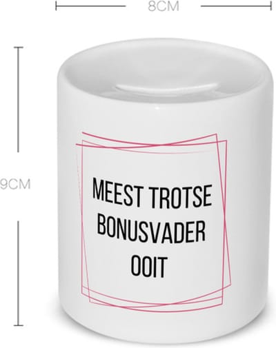 Akyol - meest trotse bonusvader ooit Spaarpot - Papa - trotse bonusvader - vader cadeautjes - vaderdag - verjaardagscadeau - verjaardag - cadeau - geschenk - kado - gift - vader artikelen - 350 ML inhoud