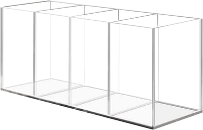 Transparante Make-up Organizer met 4 Compartimenten, Multifunctionele Pennenhouder voor Cosmetica, Borstels en Sieraden, Ideaal voor Bureau, Badkamer en Slaapkamer
