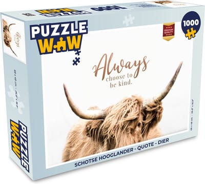 Puzzel Schotse hooglander - Quote - Dier - Legpuzzel - Puzzel 1000 stukjes volwassenen