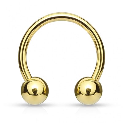 Horseshoe rond extern 5x12x8 mm - goud - LMPiercings