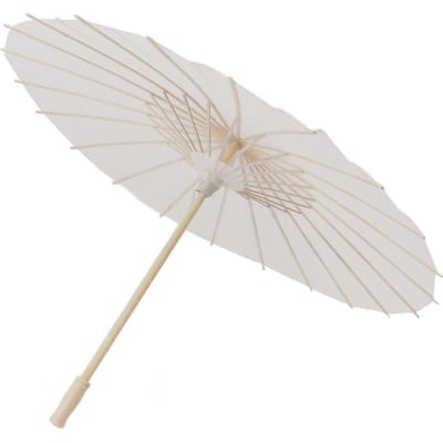 Parasol en papier pour enfants en bambou et papier de style chinois élégant parapluies en papier blanc DIY pour la décoration 58cm/22.8in