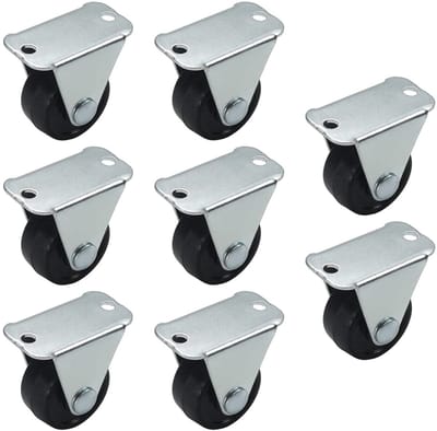 Zwenkwielen Rubber - Draaibare Wielen - Meubelverplaatsing - 360 Graden Draaibaar - 25mm Diameter - Zwart