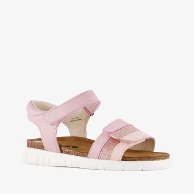 Groot leren meisjes sandalen roze - Maat 27