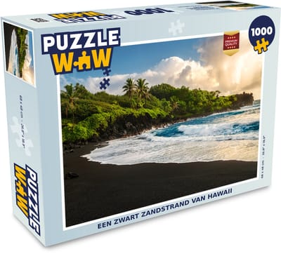Puzzel Een zwart zandstrand van Hawaii - Legpuzzel - Puzzel 1000 stukjes volwassenen