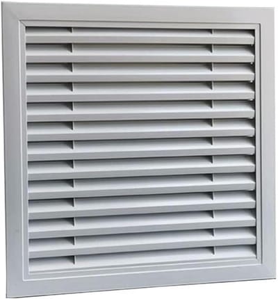 Ventilatierooster - Luchtuitlaat rooster - Ventilatie binnenruimtes - Regenbestendig aluminium - 500 x 500 mm - Zilver