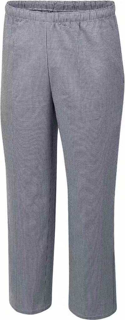 Professional Unisex koksbroek, 100% katoen, maat L, zwart/wit geruit 100% popeline katoen