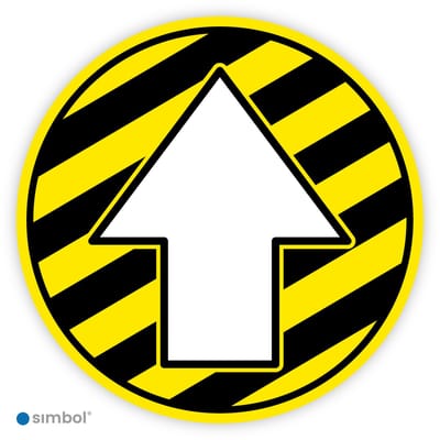 Simbol® - Vloerstickers Looproute met Pijl - Anti-Slip - Formaat ø 30 cm.