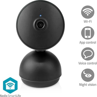 Nedis SmartLife Beveiligingscamera – Binnen Camera – Full HD – WiFi – Pan & Tilt – Zwart