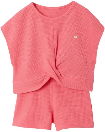 Vertbaudet Set voor meisjes, t-shirt en short van fantasie breisel