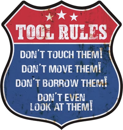 Signs USA - Schild - Tool Rules - 39 x 37 cm